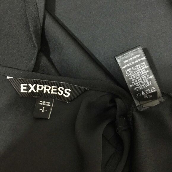 Express Black Minimalist Closet Staple Party Going Out Cutout Side Top S - Picture 7 of 7